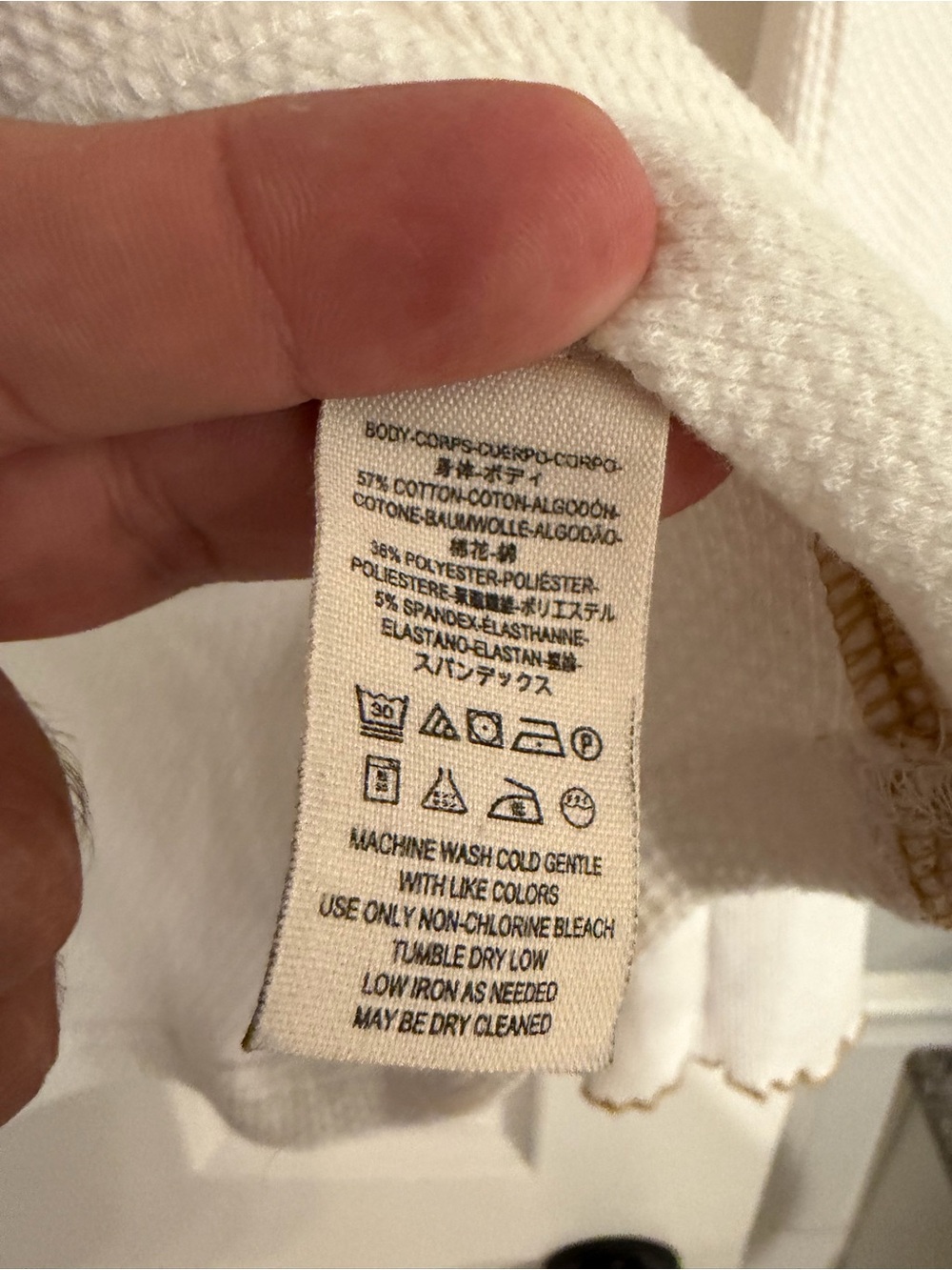 Free People Zip It Waffle Thermal Top White Gold Small - Picture 6 of 7